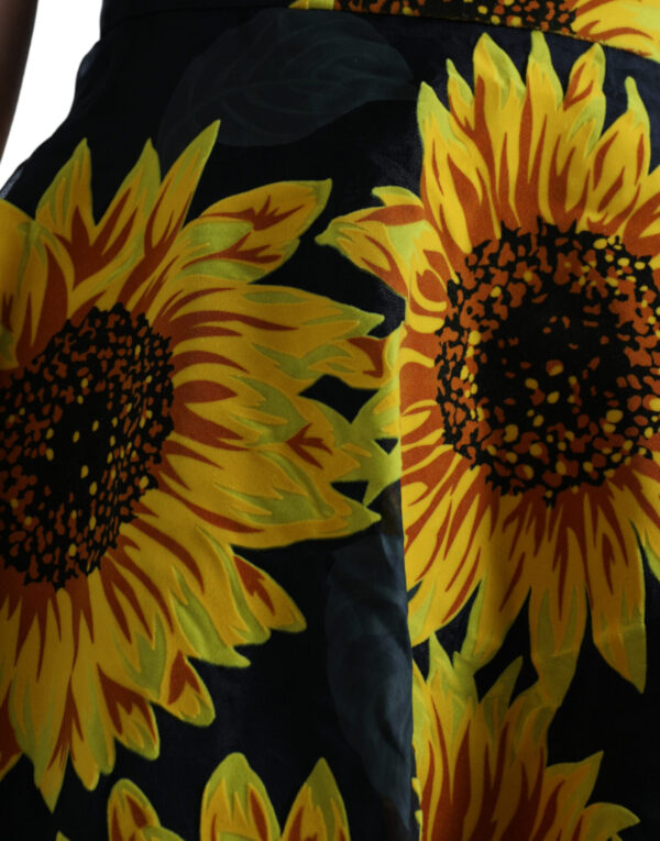 Dolce & Gabbana Summery Sunflower A-Line Midi Dress - Image 5