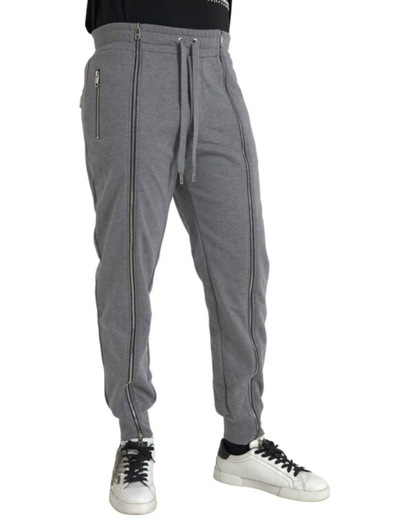 Dolce & Gabbana Gray Cotton Jogger Skinny Sweatpants Pants - Image 2