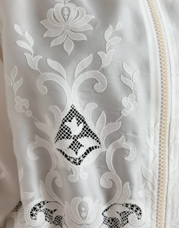 Dolce & Gabbana Elegant White Silk Bomber Jacket - Image 5