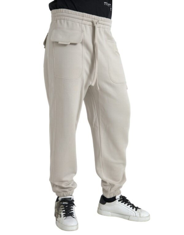 Dolce & Gabbana Off White Viscose Cargo Jogger Sweatpants Pants - Image 2