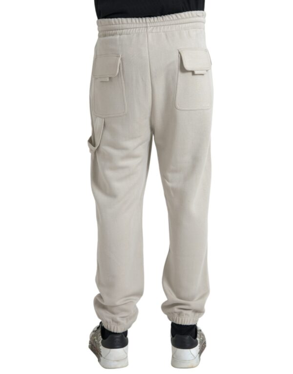 Dolce & Gabbana Off White Viscose Cargo Jogger Sweatpants Pants - Image 3