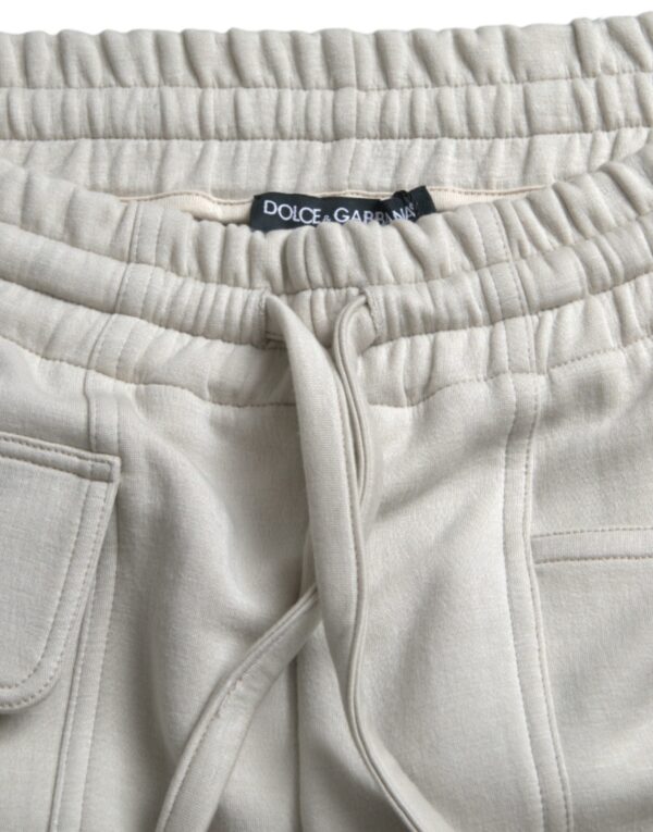 Dolce & Gabbana Off White Viscose Cargo Jogger Sweatpants Pants - Image 5