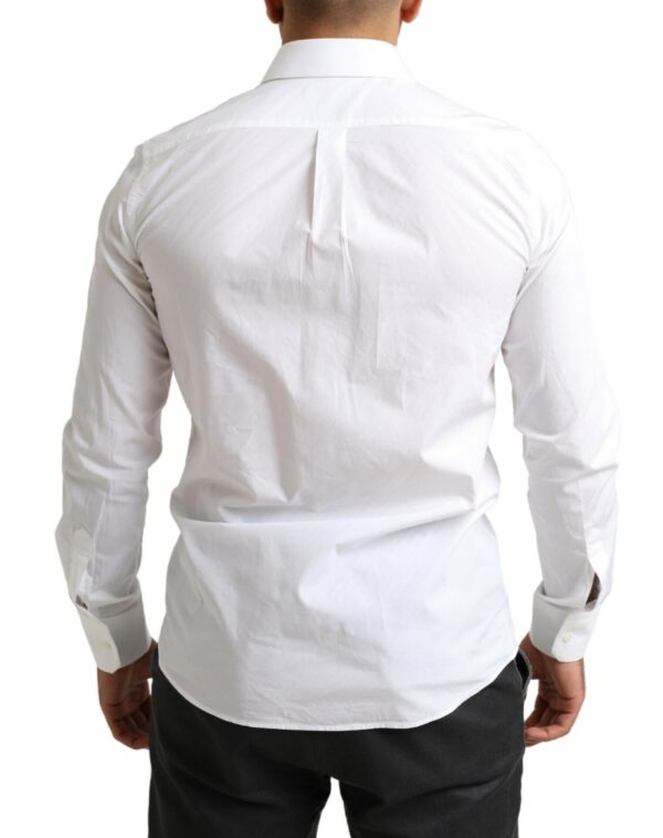 Dolce & Gabbana Elegant White Cotton Martini Dress Shirt - Image 3