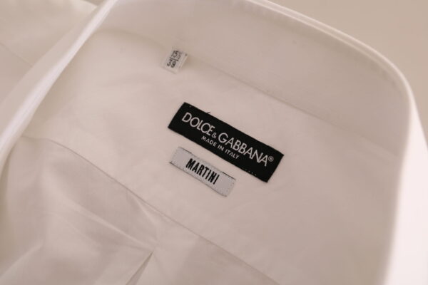 Dolce & Gabbana Elegant White Cotton Martini Dress Shirt - Image 7