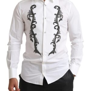 Dolce & Gabbana Italian Designer Slim Fit Tuxedo Shirt