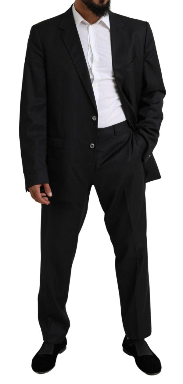 Dolce & Gabbana Elegant Black Virgin Wool Martini Suit - Image 6