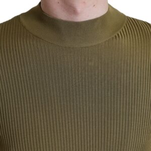 Dolce & Gabbana Army Green Viscose Crew Neck Sweater