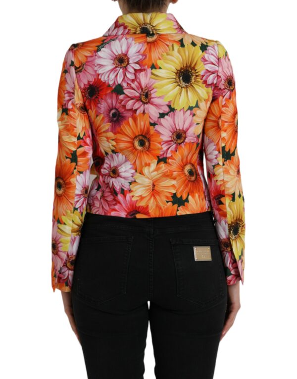 Dolce & Gabbana Multicolor Floral Brocade Blazer Coat Jacket - Image 4