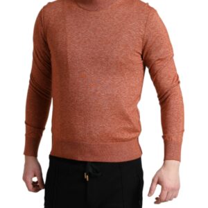 Dolce & Gabbana Silk-Cashmere Orange Crew Neck Sweater