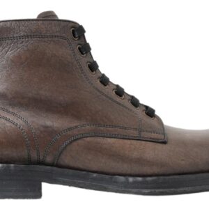 Dolce & Gabbana Elegant Horse Leather Lace-Up Boots