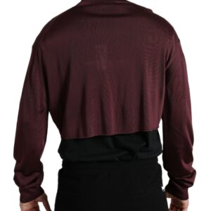 Dolce & Gabbana Maroon Turtleneck Viscose Sweater