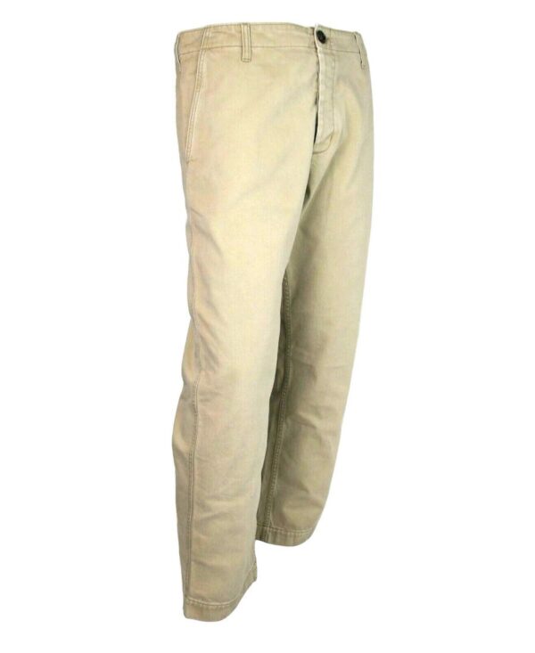 Light Brown Washed Cotton Pant Gucci Print - Image 3