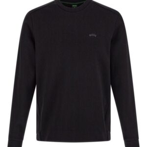 Hugo Boss Elegant Black Cotton Round Neck Sweatshirt