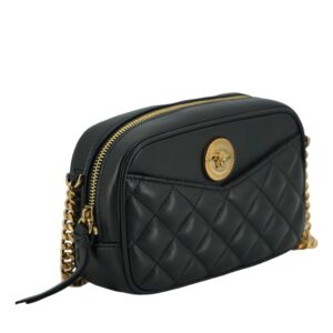 Versace Elegant Small Black Leather Crossbody Bag