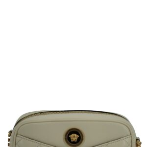 Versace Elegant White Lamb Leather Camera Bag