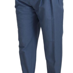 Dolce & Gabbana Elegant Blue Linen-Cotton Pants