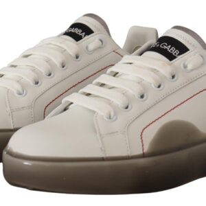 Dolce & Gabbana Elegant White Leather Sneakers