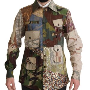 Dolce & Gabbana Patchwork Camouflage Casual Shirt