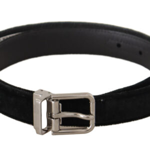 Dolce & Gabbana Elegant Black Velvet Designer Belt