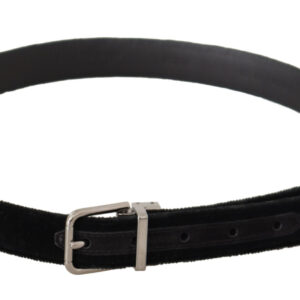 Dolce & Gabbana Elegant Black Velvet Designer Belt