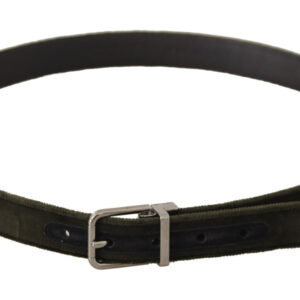 Dolce & Gabbana Elegant Velvet Leather Green Belt