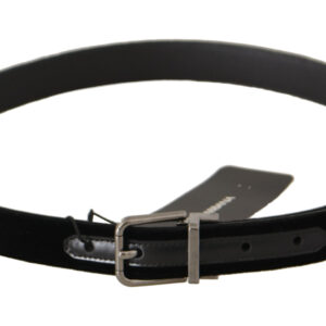 Dolce & Gabbana Elegant Black Cotton-Leather D&G Belt