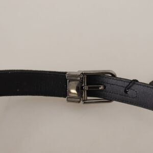 Dolce & Gabbana Elegant Black Cotton-Leather D&G Belt