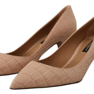 Dolce & Gabbana Elegant Beige Leather Pumps