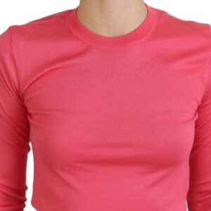 Dolce & Gabbana Elegant Pink Cropped Crewneck Sweater