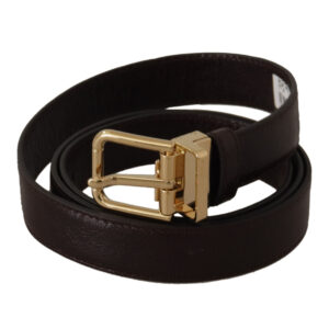 Dolce & Gabbana Elegant Leather Belt with Metal Buckle