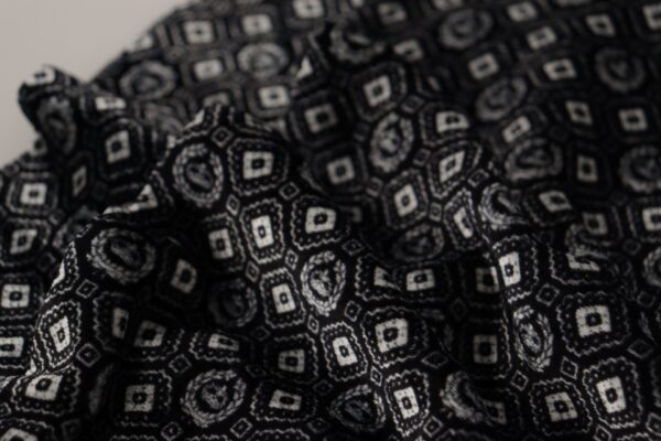 Dolce & Gabbana Elegant Black Geometric Silk Blend Scarf - Image 5