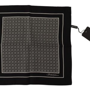 Dolce & Gabbana Elegant Black Silk Geometric Scarf for Men