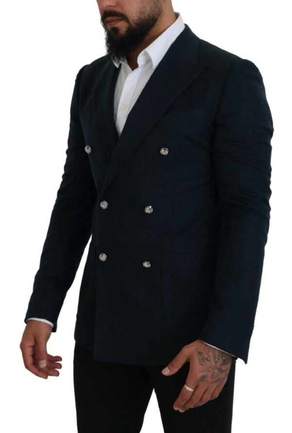 Dolce & Gabbana Elegant Cashmere-Silk Blend Blue Blazer - Image 2