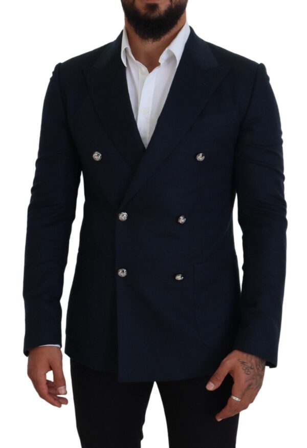 Dolce & Gabbana Elegant Cashmere-Silk Blend Blue Blazer - Image 5