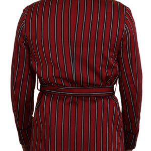 Dolce & Gabbana Elegant Red Striped Long Robe Luxury Wear