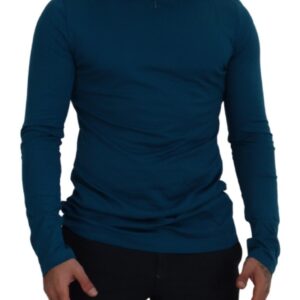 Dolce & Gabbana Elegant Blue Cotton Pullover Sweater