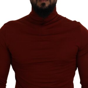 Dolce & Gabbana Elegant Maroon Collar Zip Sweater