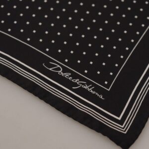 Dolce & Gabbana Elegant Black Silk Polka Dot Men’s Scarf