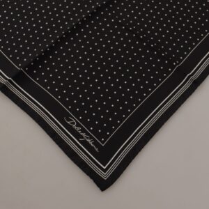 Dolce & Gabbana Elegant Black Silk Polka Dot Men’s Scarf