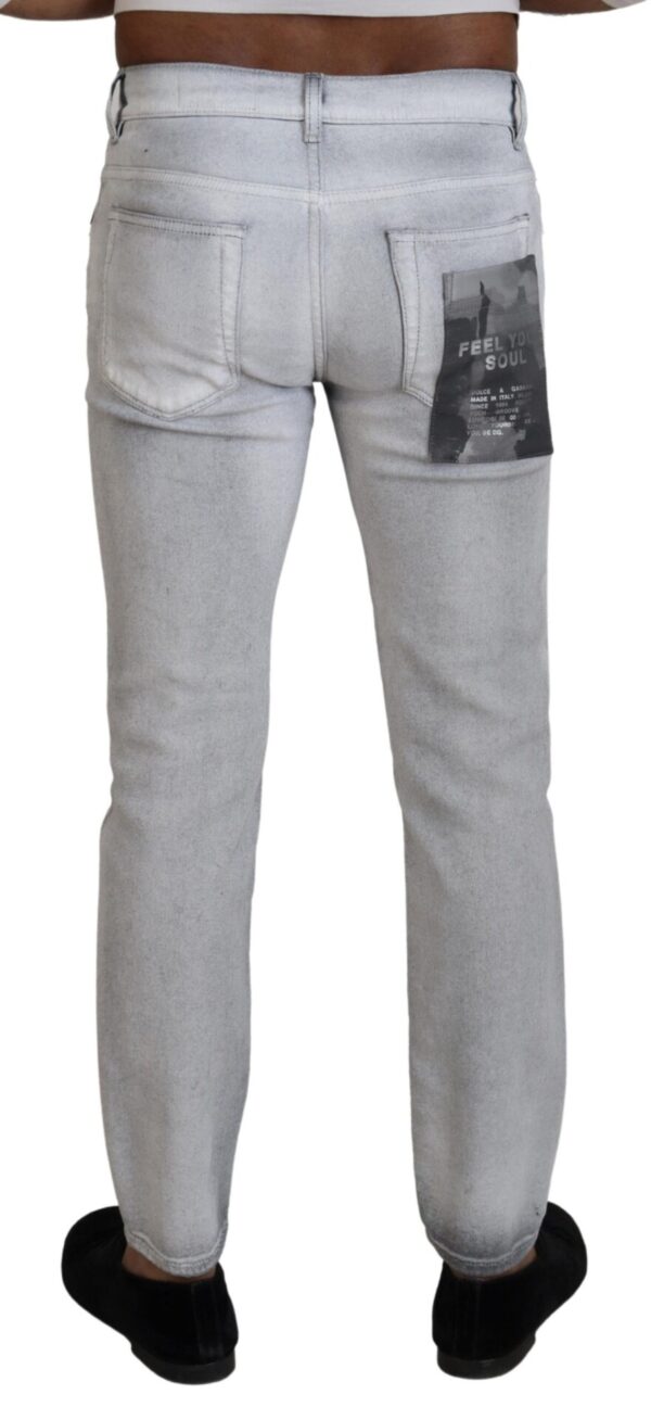 Dolce & Gabbana Elegant Gray Washed Cotton Blend Pants - Image 3