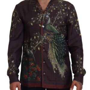 Dolce & Gabbana Elegant Silk Satin Men’s Pajama Style Shirt