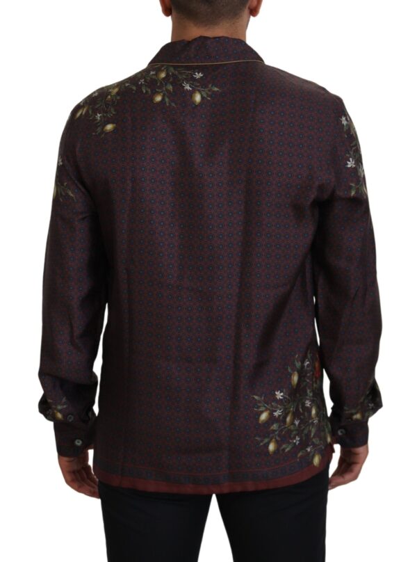 Dolce & Gabbana Elegant Silk Satin Men's Pajama Style Shirt - Image 3