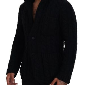 Dolce & Gabbana Elegant Black Wool-Cashmere Blend Cardigan