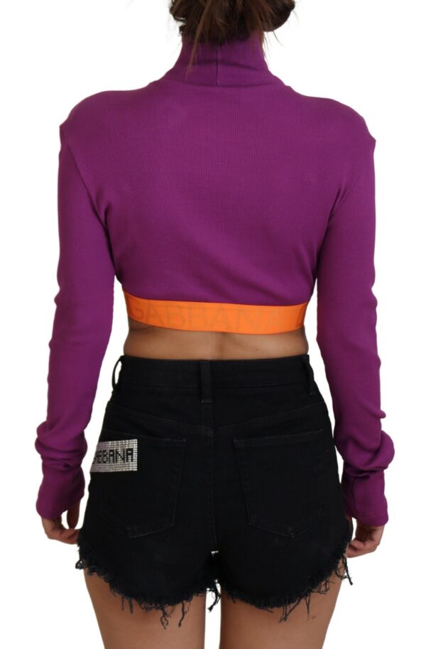 Dolce & Gabbana Elegant Purple Turtle Neck Pullover Sweater - Image 3