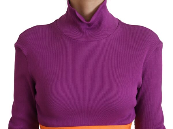 Dolce & Gabbana Elegant Purple Turtle Neck Pullover Sweater - Image 4