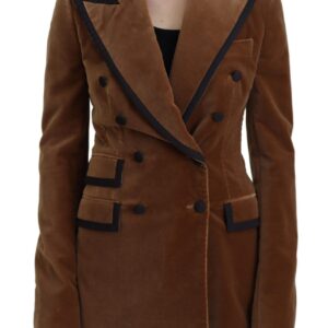 Dolce & Gabbana Elegant Double Breasted Brown Blazer Jacket