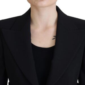 Dolce & Gabbana Elegant Black Stretch Wool Blazer