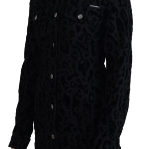 Dolce & Gabbana Chic Leopard Pattern Denim Jacket