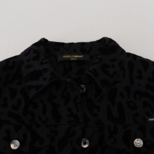 Dolce & Gabbana Chic Leopard Pattern Denim Jacket