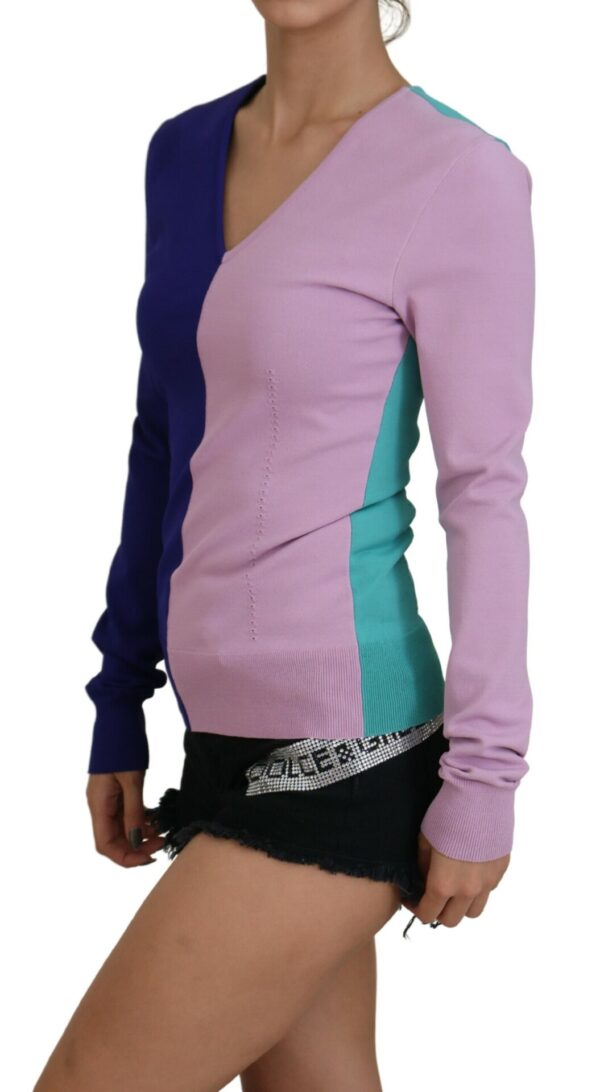 Dolce & Gabbana Chic Multicolor V-Neck Pullover Sweater - Image 2